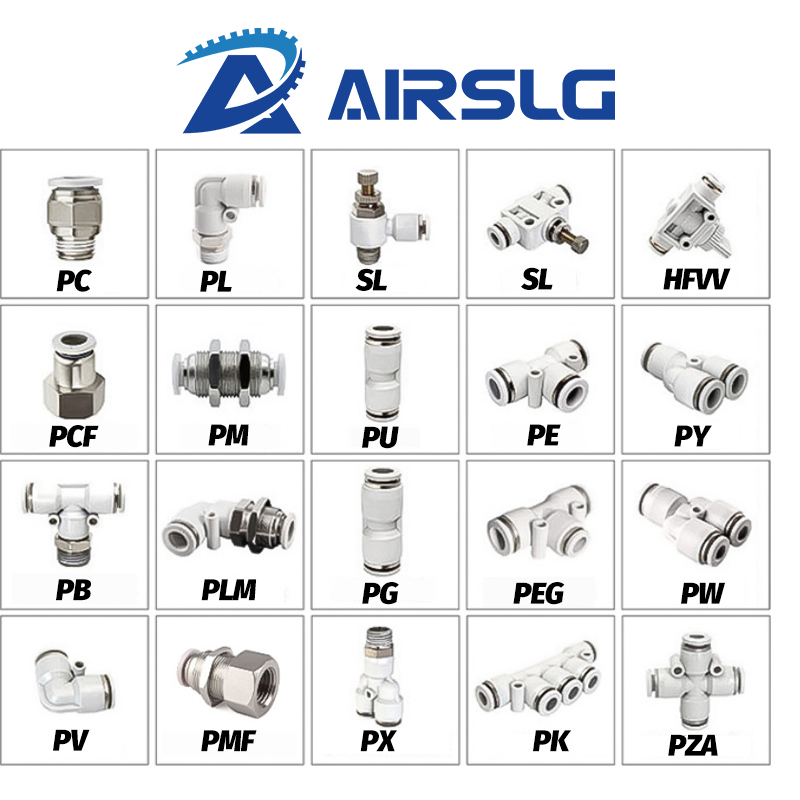 Compression Fitting Brass - Conector Neumático de Plástico Blanco con