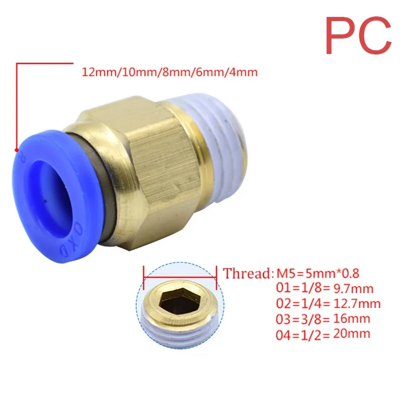 1 Uds conector rápido neumátic - Compression Fitting Brass reseña y precio